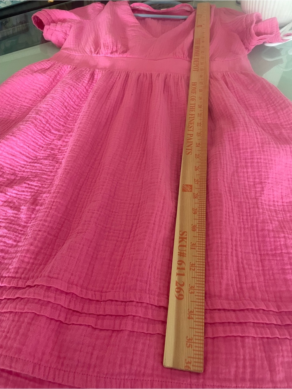 Boden Pink V-Neck Fit-and-Flare Short Sleeve Dress Size 12R - Picture 15 of 16